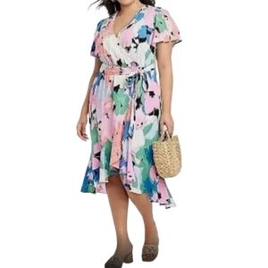 Ava & Viv Pastel Floral Wrap Dress with pockets